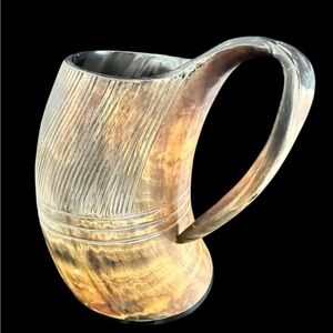 Viking horn mug, drinking horn tankard.Renaissance Faire beer fest ale horn 36oz